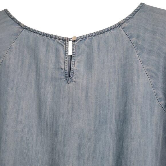 SOFT Soft Joie Blue Jean Style Knee Length Dress Key Hole Back 3/4 Sleeve Medium - Picture 5 of 7
